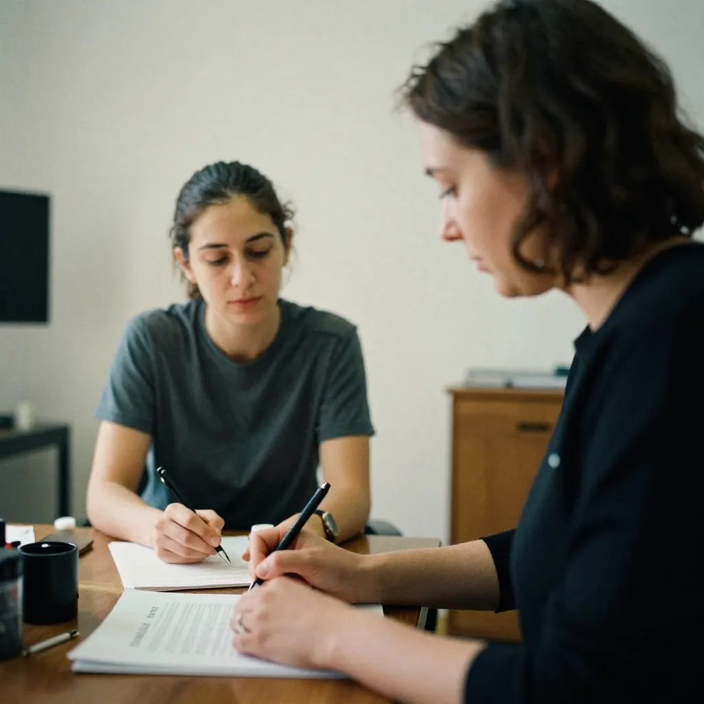 Notebook and tea in soft daylight